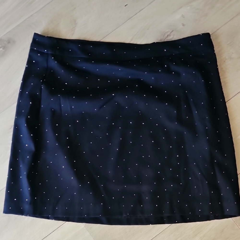 NWT Nine West Elegant Black Skirt with embellishhed Shiny Dots Size XXL